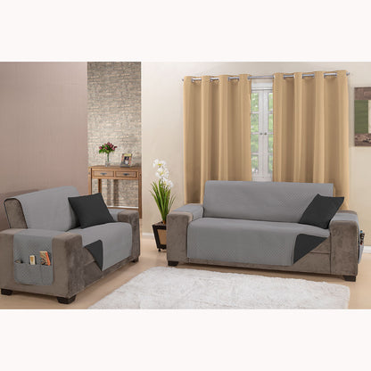 Kit Jogo Protetor de Sofá Classic Com Bolsos 2 e 3 Lugares