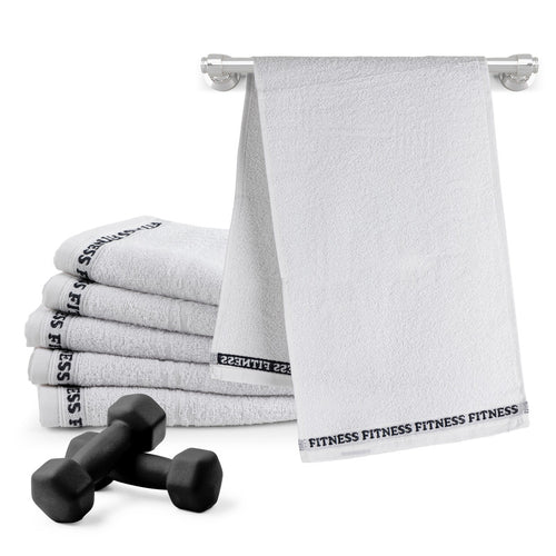 KIT TOALHA FITNESS 6 PEÇAS - Cor:Branco