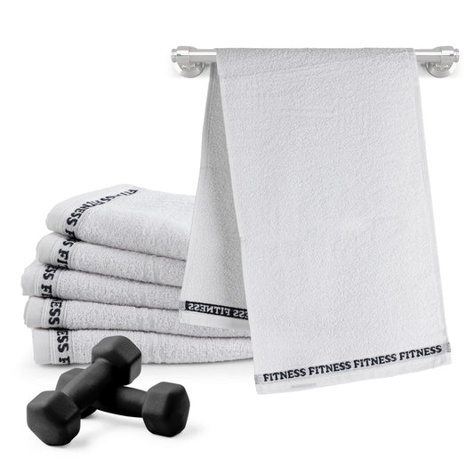KIT TOALHA FITNESS 6 PEÇAS - Cor:Branco
