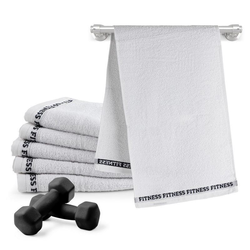KIT TOALHA FITNESS 6 PEÇAS - Cor:Branco