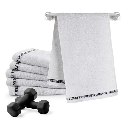 KIT TOALHA FITNESS 6 PEÇAS - Cor:Branco