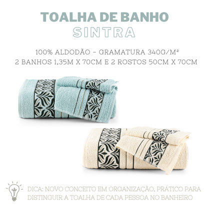 JOGO DE BANHO SINTRA 4 PEÇAS - Cor:Marine e Nude (Azul Claro e Nude)