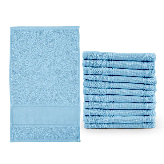 Kit 12 toalhas de lavabo social Azul Clarinho gramatura 310 g/m²