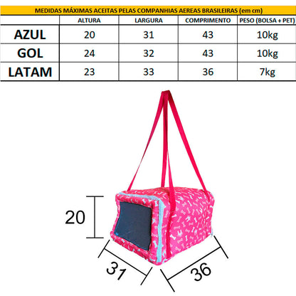 Bolsa Pet Simon Impermeavel Pink