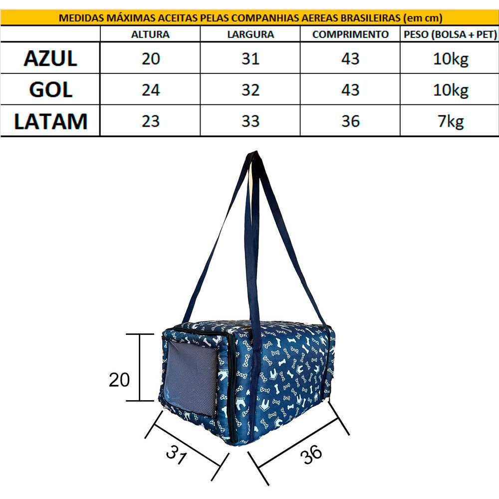 Bolsa Pet Simon Impermeavel Azul