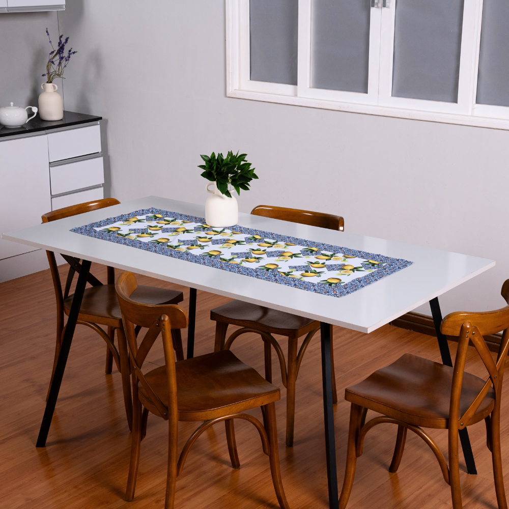 Caminho de Mesa Estampado Allegra 1 Peça 1,25m x 43cm 100% Poliéster - Limão
