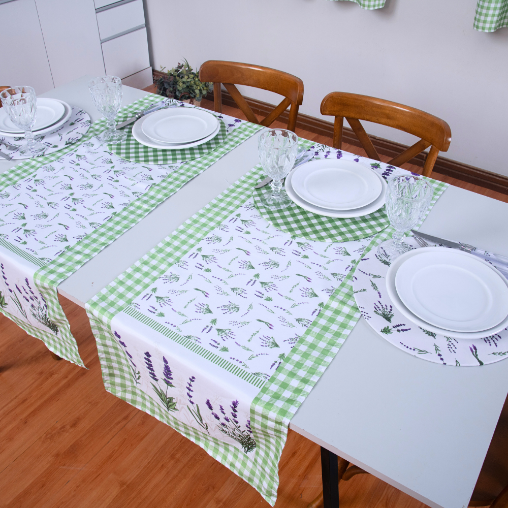 Caminho de Mesa Estampado Allegra 1 Peça 1,25m x 43cm 100% Poliéster - Lavanda