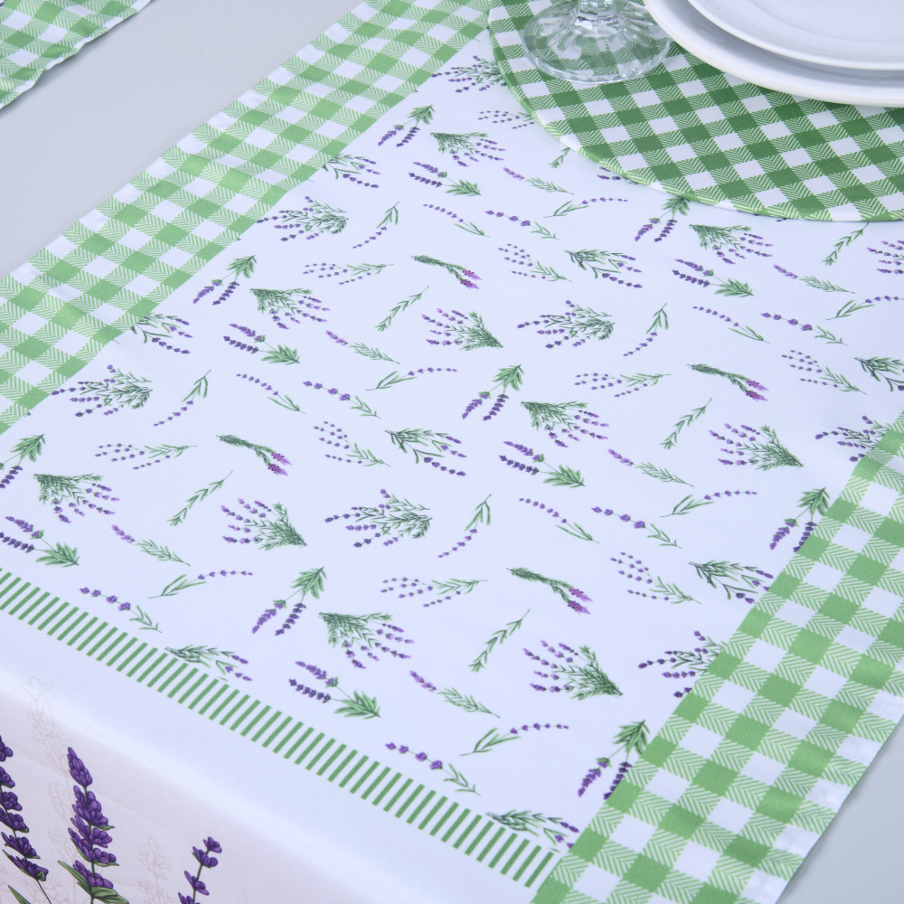 Caminho de Mesa Estampado Allegra 1 Peça 1,25m x 43cm 100% Poliéster - Lavanda