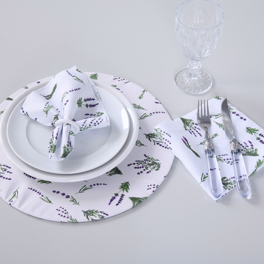 Kit 2 Guardanapos de Tecido Estampado Allegra 2 Peças 35cm x 35cm 100% Poliést
