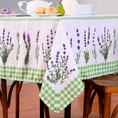 Toalha de Mesa Estampada Allegra 1 Peça 4 Lugares 100% Poliéster - Lavanda (VE