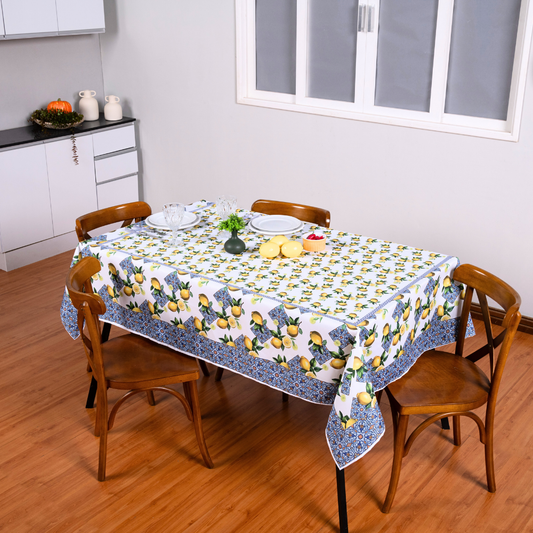 Toalha de Mesa Estampada Allegra 1 Peça 6 Lugares 100% Poliéster - Limão (VED