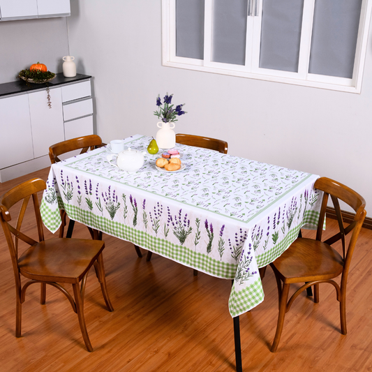 Toalha de Mesa Estampada Allegra 1 Peça 8 Lugares 100% Poliéster - Lavanda