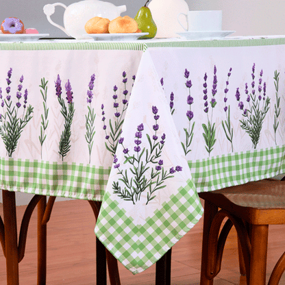 Toalha de Mesa Estampada Allegra 1 Peça 8 Lugares 100% Poliéster - Lavanda