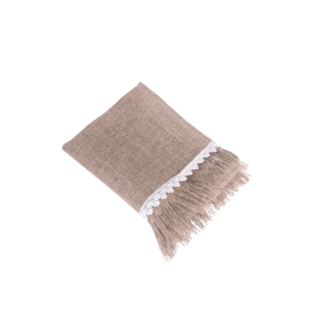 Caminho Trilho de Mesa 1 Peça Decorê 1.30m x 46cm Tecido 75% Juta / 25% Malva