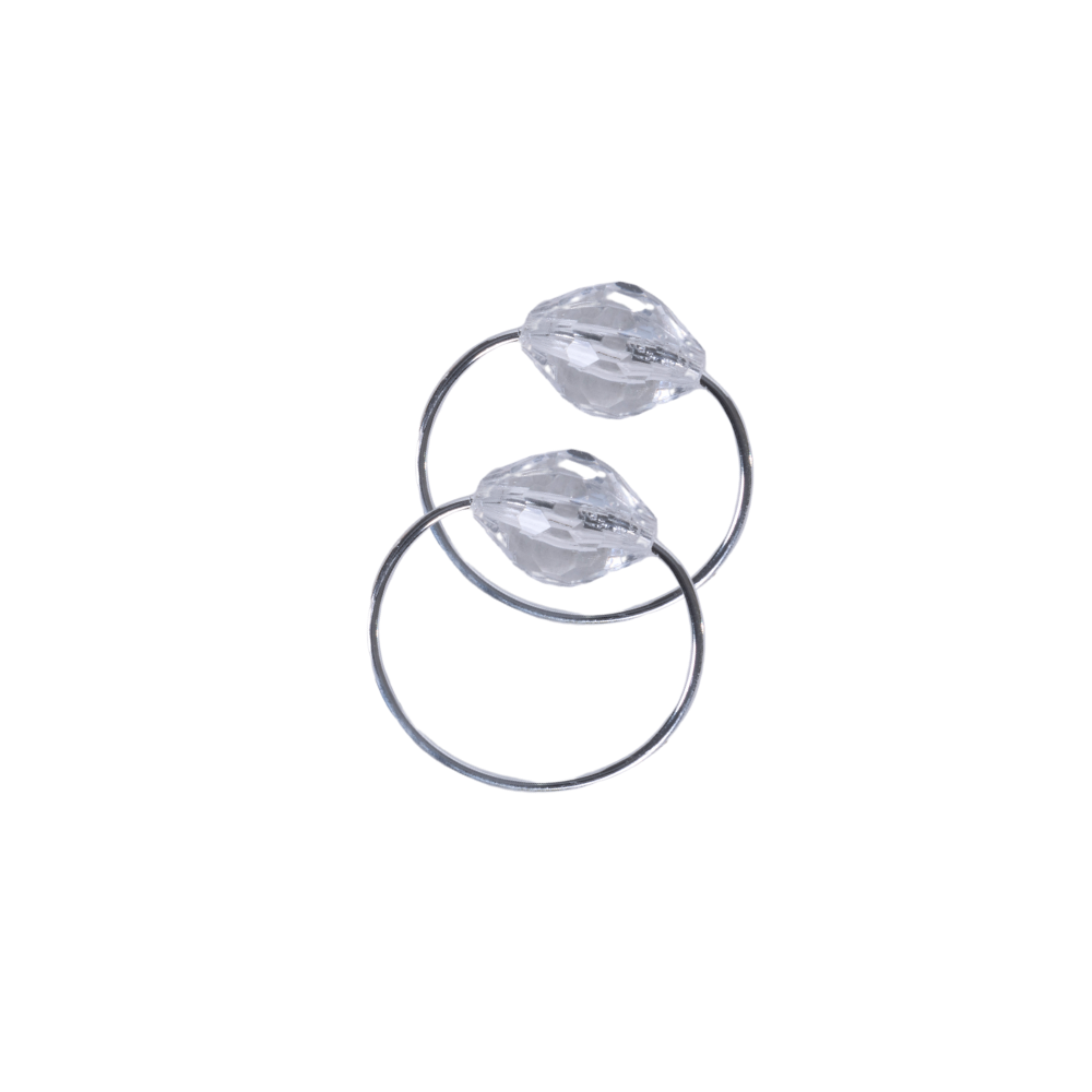 Kit 2 Anéis Para Guardanapos Cristalino 4cm x 3cm Argola Metal - Prata (VED5219