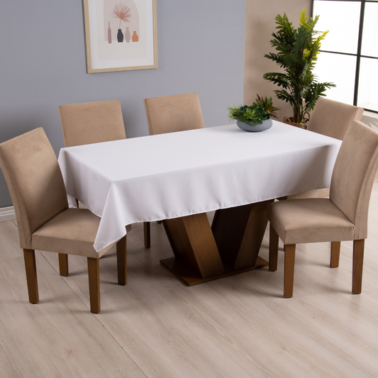 Toalha de Mesa Basic 1 Peça 3,00m x 1,40m 10 Lugares 100% Poliéster Tecido Oxf