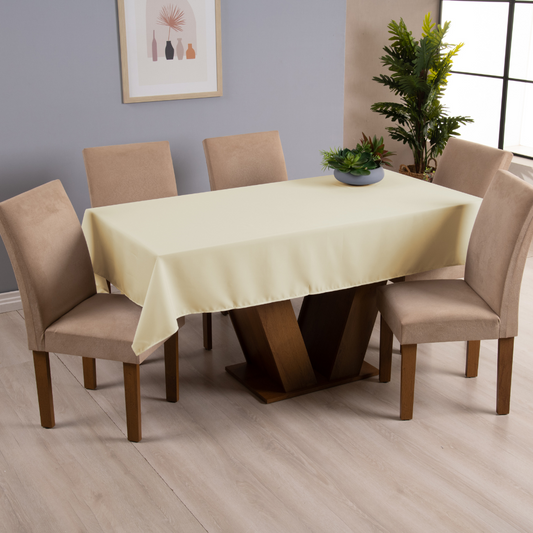 Toalha de Mesa Basic 1 Peça 3,00m x 1,40m 10 Lugares 100% Poliéster Tecido Oxf