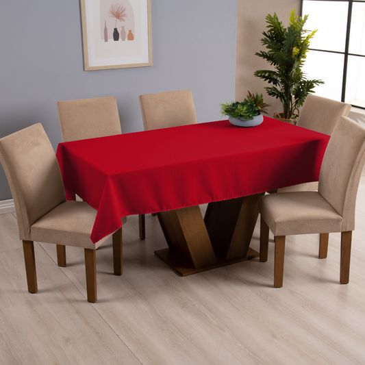 Toalha de Mesa Basic 1 Peça 3,00m x 1,40m 10 Lugares 100% Poliéster Tecido Oxf
