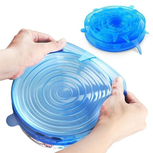 Tampas de Silicone Multiuso Reutilizável - KIT com 6 unidades